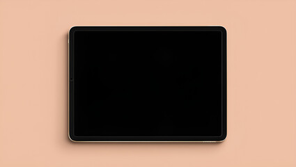Blank Digital Tablet Screen on a Textured Peach Background, Ready for Content Creation or Display, Generative AI