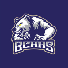 Bears mascot logo design vector. Angry bears illustration for sport and esport team.