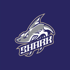 Shark mascot logo design vector. Angry shark illustration for sport and esport team.