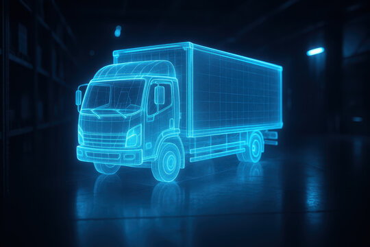 Futuristic truck design showcases integration of supply chain and logistic technologies, emphasizing efficiency and innovation in transportation