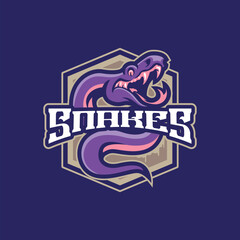 Snake mascot logo design vector. Angry snake illustration for sport and esport team.