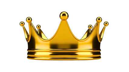 Gleaming golden crown symbolizing royalty and achievement on transparent background