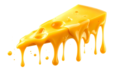 Melted cheese pull on a transparent background illustrating gooey texture and delicious food concept isolated on solid white background Png