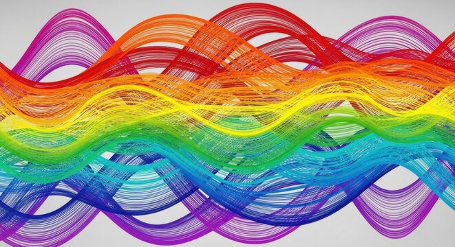 Vibrant multicolored abstract wave patterns representing diversity and creativity in digital art