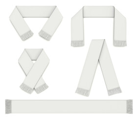Clay render of fan Scarf on white background - 3D illustration