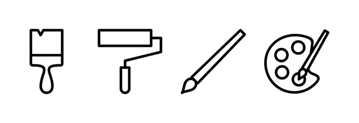 Paint icon vector illustration. paint brush sign and symbol. paint roller icon vector