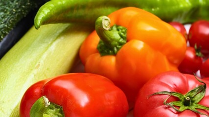 Vibrant assortment of fresh garden vegetables close up