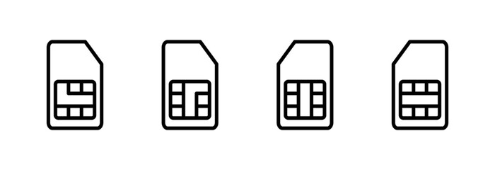 Sim card icon vector illustration. dual sim card sign and symbol