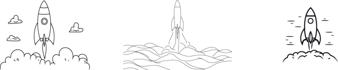 The concept of drawing a modern object, like a rocket, in one continuous line
