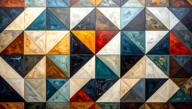 Colorful Geometric Tile Pattern - A Vibrant Abstract Design.