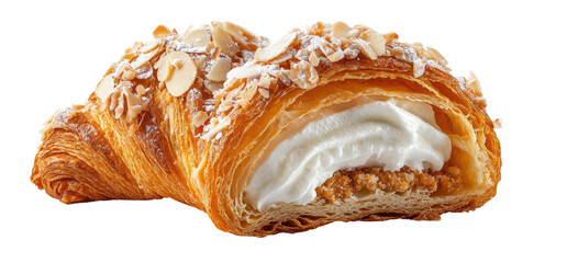 Delicious almond-topped pastry filled with creamy white filling