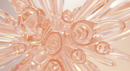 Abstract organic forms with flowing lines and iridescent light create a stunning, dreamy aesthetic for modern design projects