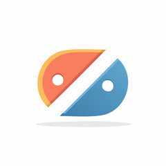 Abstract Two Tone Oval Shape Logo With Circles and Shadow