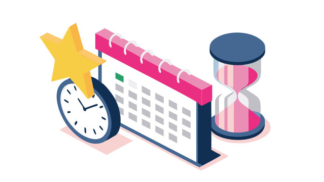 Isometric illustration depicting effective time management strategies showcasing productivity planning and efficient workflow in a modern stylized design