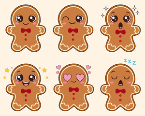 Gingerbread Man Emoji Set