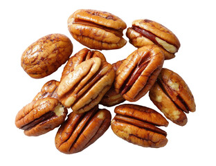 A cluster of peeled, whole nuts with textured shells