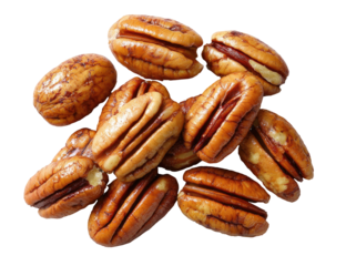 A cluster of peeled, whole nuts with textured shells