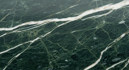 Stunning deep green marble texture with elegant white veining, perfect for luxurious interior design and sophisticated backgrounds