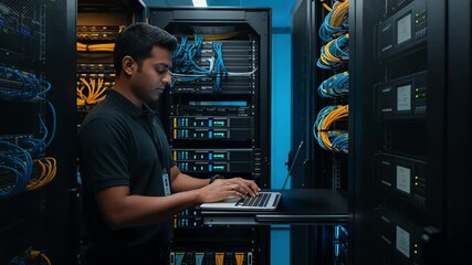 IT Technician manages the data centers server network effectively - Powered by Adobe