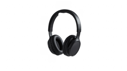 Isolated black headphones on a black background perfect for audio listening and music enjoyment time