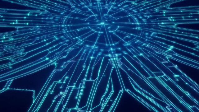 Futuristic Circuit Network Animation
