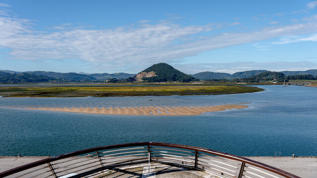 Scenic vista of Santona Port toward Laredo, Cantabria