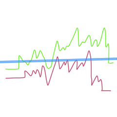Colorful zigzag line chart showing mixed trend movement for finance, analytics, and data visuals