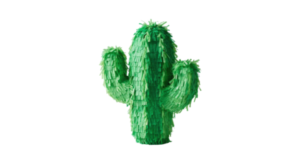 Detailed green cactus illustration pixelated style isolated on transparent background