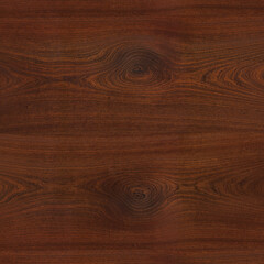 Dark Brown Wood with Polished Grain Pattern Close-Up Texture