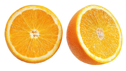 Fototapeta premium Two halves of a juicy, ripe citrus fruit