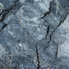 Dark Grey Granite Fractured Stone Texture Close-Up Texture