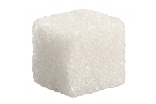 White sugar cube isolated on transparent background, symbolizing sweetness, ingredient, unhealthy diet, and glucose - Powered by Adobe