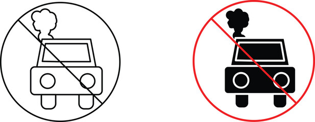 No exhaust sign  icon vector graphic illustration  with white background flat hand made icon fill icon .