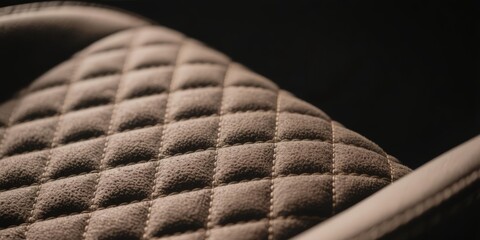 Obraz premium Curved diamond quilted dark brown suede alcantara like seat upholstery