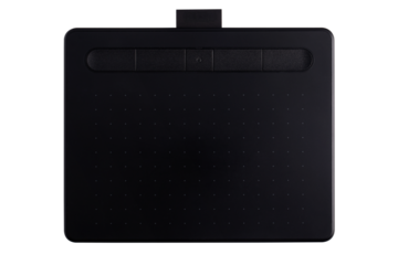 Isolated black digital graphic drawing tablet on transparent background, ideal for creative, design, and technology concepts.