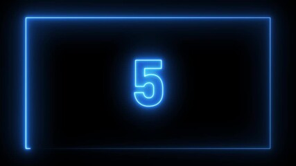 Neon 10 to 0, Ten to zero countdown light glow neon animation running animated numbers 10-0, 10 to 0 second modern digital countdown 4K timer neon light style on a black background . - Powered by Adobe