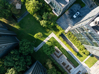 modern office building with roofgaren © zhu difeng