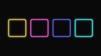 Abstract neon glowing square design with vibrant colors