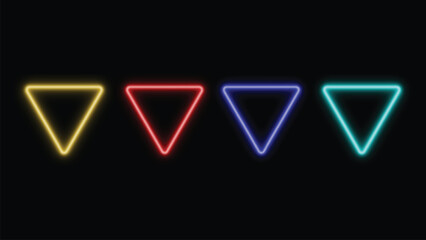 Abstract neon triangle design with multiple colors