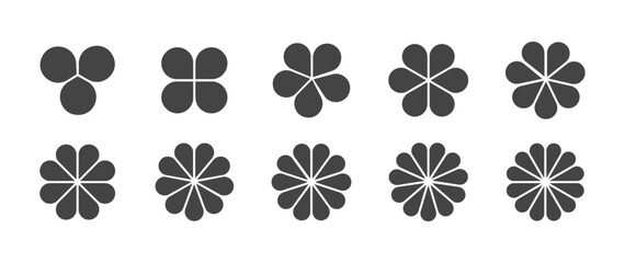 Fototapeta premium Floral pie chart vector with equal parts. Round PNG infographic design for business, education, and data visualization