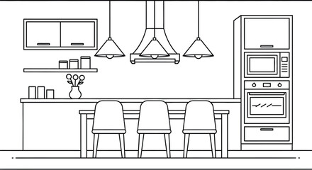 Modern kitchen design evokes calm, perfect for home renovation concepts