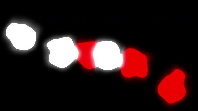 4K looping animation of red and white glowing liquid blobs smoothly morphing across a dark background, ideal for abstract visuals, motion graphics, sci-fi design, and modern creative projects.