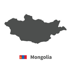 Fototapeta premium Mongolia map flag illustration on white background