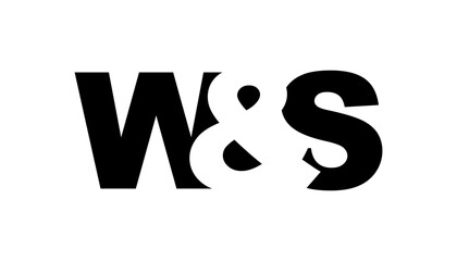 WS logo design in bold style. Black white identity symbol. Modern typography emblem. Corporate branding icon.