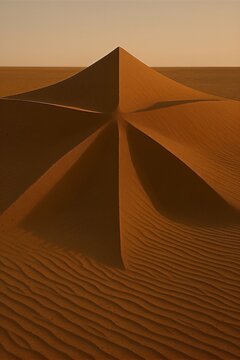 Twin barchan dunes in evening light