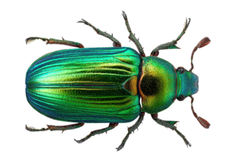 Detailed illustration of a jewel beetle with vibrant colors on transparent background