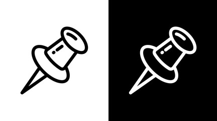 Thumbtack With Icon Set Design	