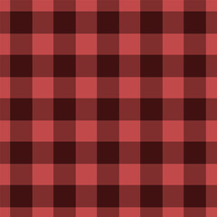 Buffalo check plaid seamless pattern in red and black