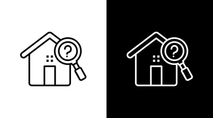 House Inspection  White Icon Set Design