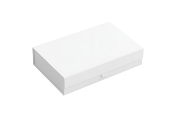 Blank white box packaging mockup isolated on a white background